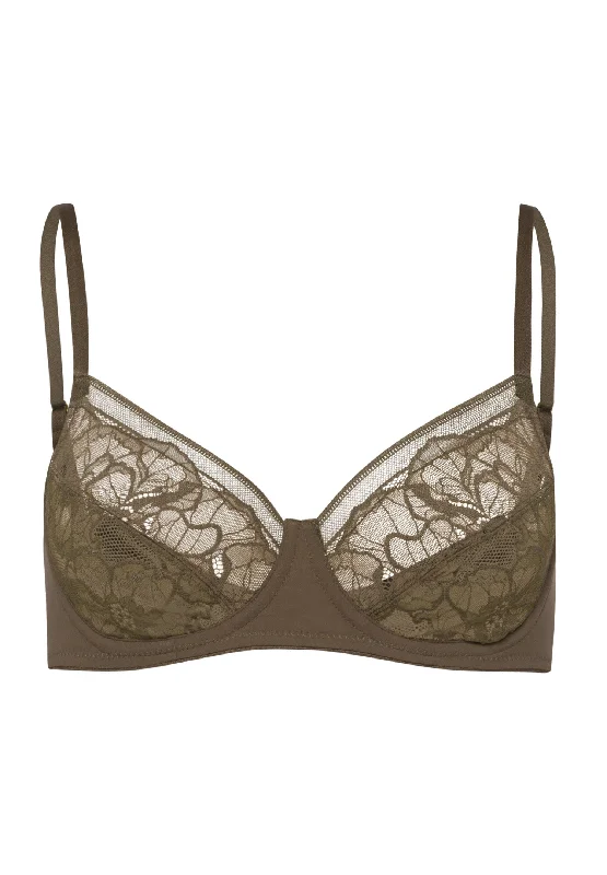 women’s satin briefs-Selma Underwire Bra | Olive 70991-1775