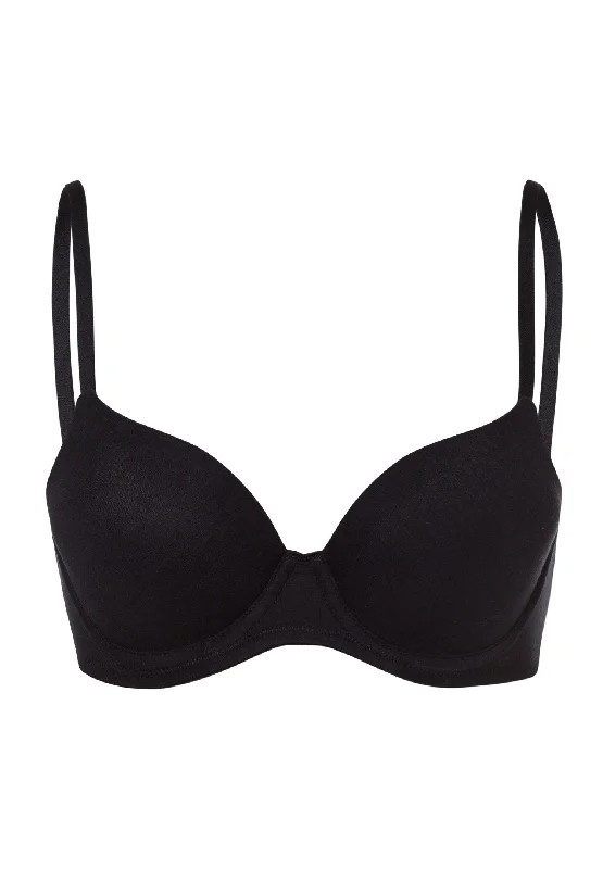 cotton bikini panties-Cotton Sensation Padded T-Shirt Bra | Black 71382-019