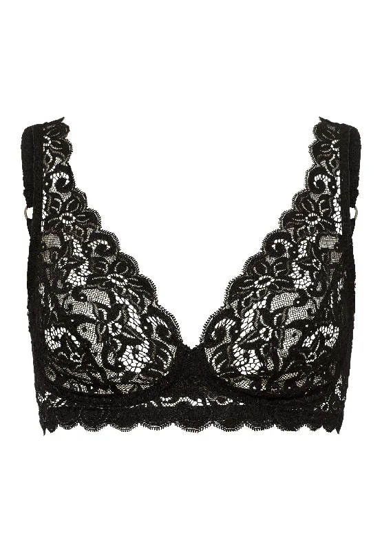 breathable bikini underwear-Luxury Moments Lace Soft Cup Bra | Black 71465-019