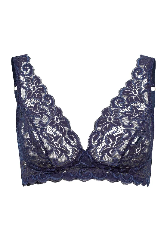 high-waisted briefs-Luxury Moments Lace Soft Cup Bra | Deep Navy 71465-1610