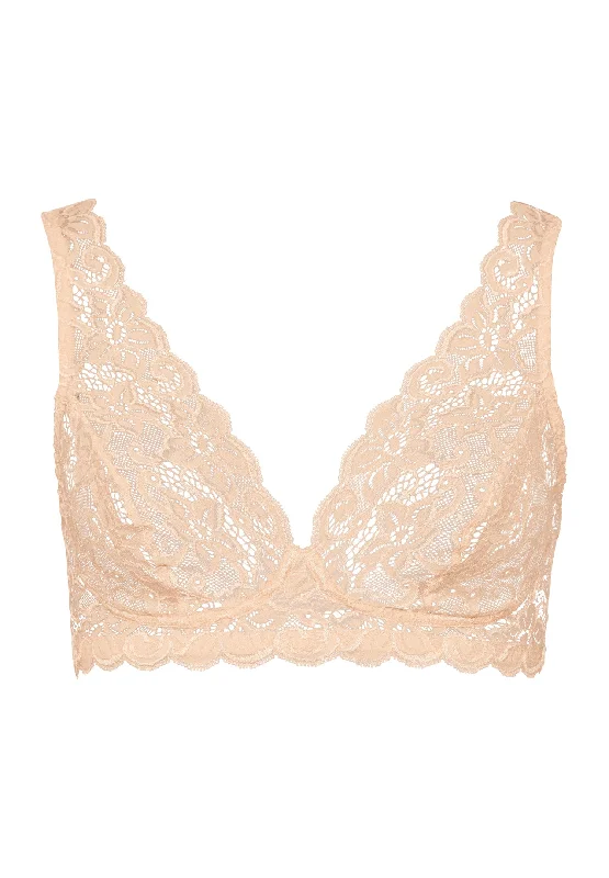 lightweight mesh underwear-Luxury Moments Lace Soft Cup Bra | Beige 71465-274