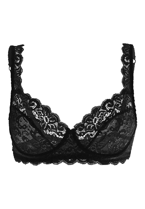 trendy bikini underwear-Luxury Moments Lace Underwire Bra | Black 71467-019