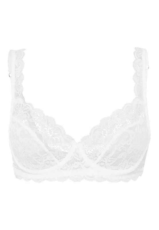 lightweight briefs-Luxury Moments Lace Underwire Bra | White 71467-101