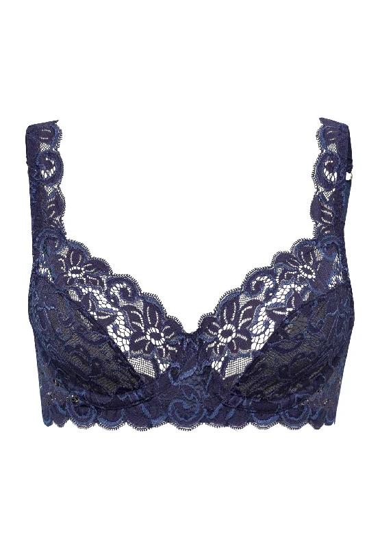 trendy lace briefs-Luxury Moments Lace Underwire Bra | Deep Navy 71467-1610