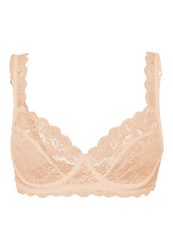 floral lace underwear-Luxury Moments Lace Underwire Bra | Beige 71467-274