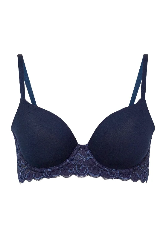 plus-size panties-Luxury Moments Lace T-Shirt Bra | Deep Navy 71503-1610