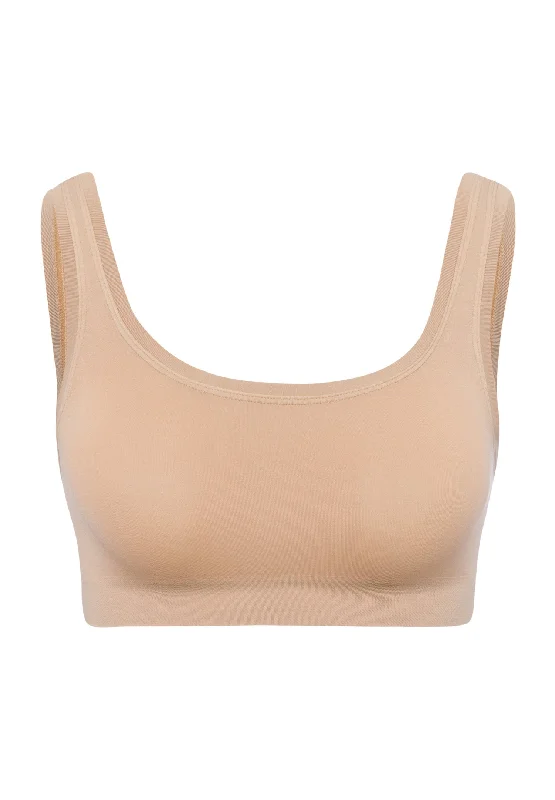 women’s period briefs-Touch Feeling Crop Top | Beige 71810-274