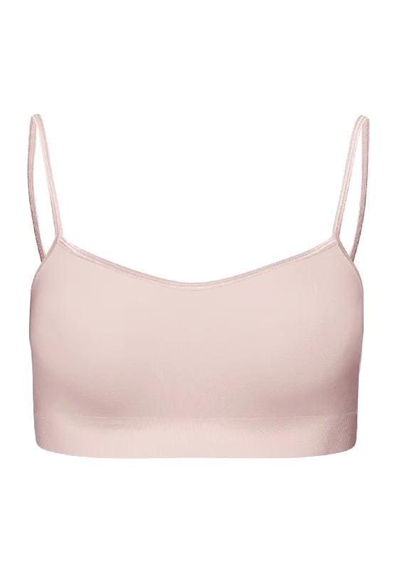 comfy cotton thong-Touch Feeling Spaghetti Crop Top | Rose Cream 71824-1393