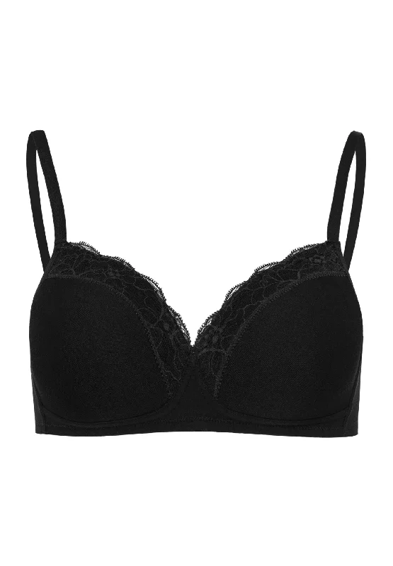 trendy mesh thong-Cotton Lace Spacer Soft Cup Bra | Black 72432-019