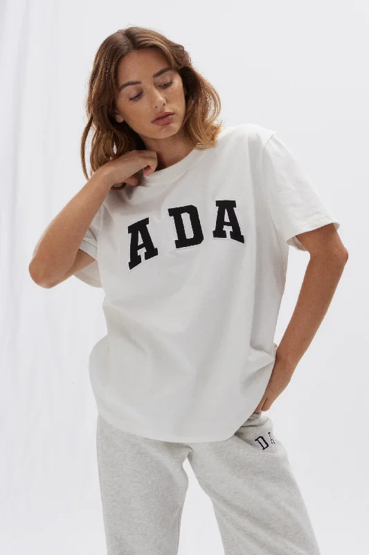 women’s period briefs-ADA Short Sleeve Oversized T-shirt - White