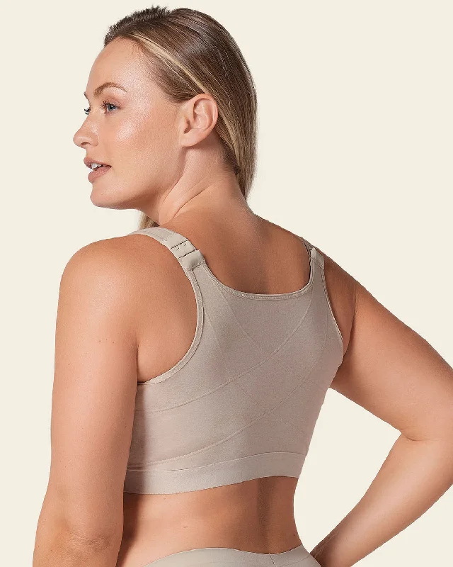 women’s postpartum briefs-Stretch Cotton Wireless Posture Corrector Bra