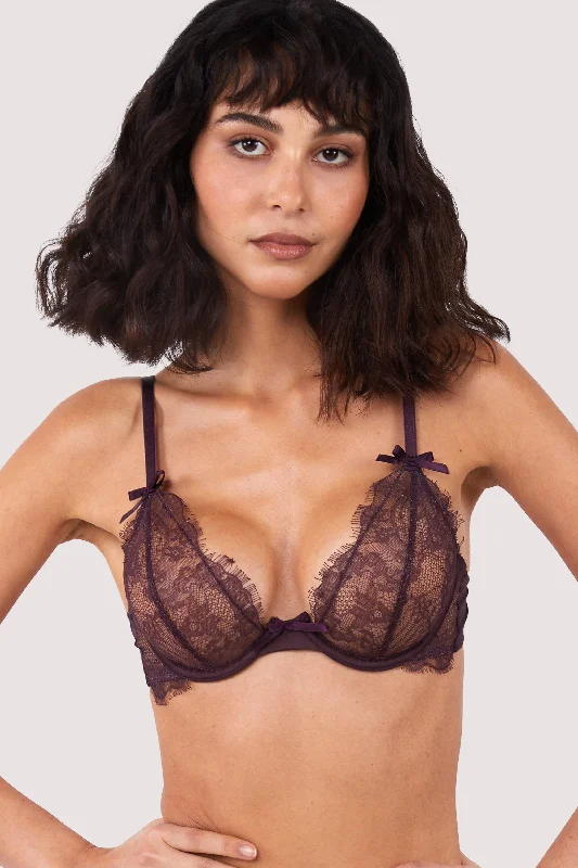 women’s seamless briefs-Alvara Plum Lace Bra