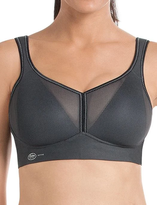 women’s luxury briefs-Anita Air Control Sports Bra, ANTHRACITE