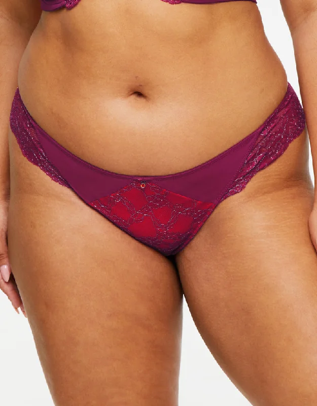 women’s satin boyshorts-Ann Summers Sexy Lace Planet Thong Burgundy