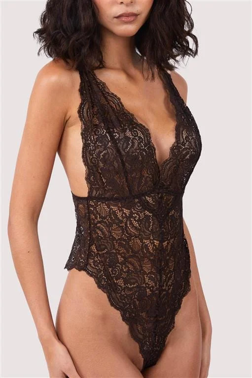 comfy stretch panties-Ariana Coffee Lace Body