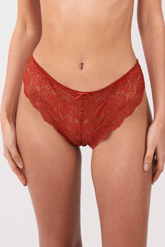 breathable lace panties-Ariana Ginger Lace Brief