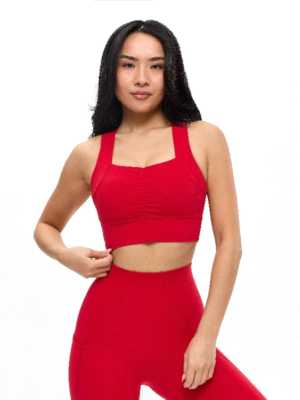 soft stretch briefs-Bloom Sports Bra - Lipstick Red