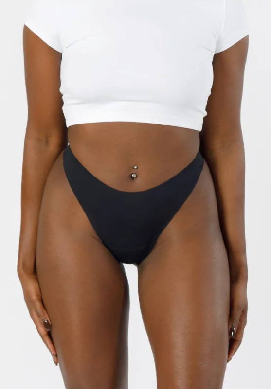 women’s high-cut briefs-Cameltoe Coverage Thong Black