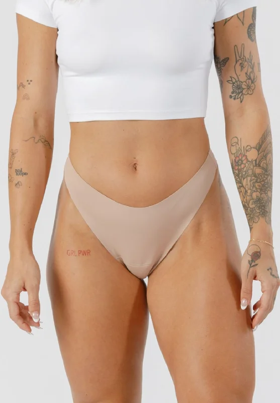 lightweight cotton panties-Cameltoe Coverage Thong Latte