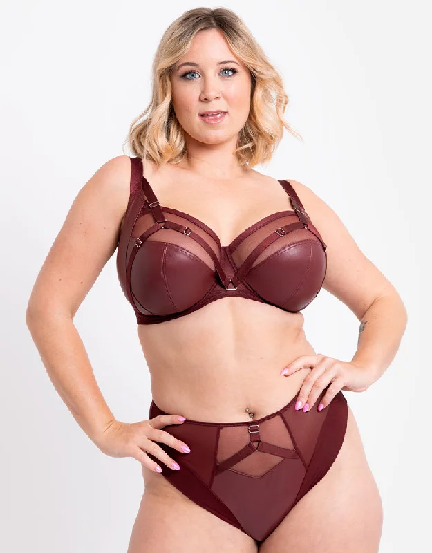 comfy cotton boyshorts-Curvy Kate Enclose Balcony Side Support Bra Oxblood