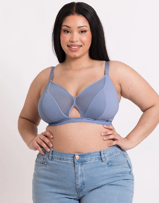 floral cotton panties-Curvy Kate Get Up and Chill Non-Wired Bralette Slate Blue