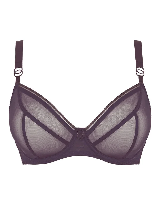 high-waisted lace panties-Curvy Kate Lifestyle Plunge Bra Plum Purple