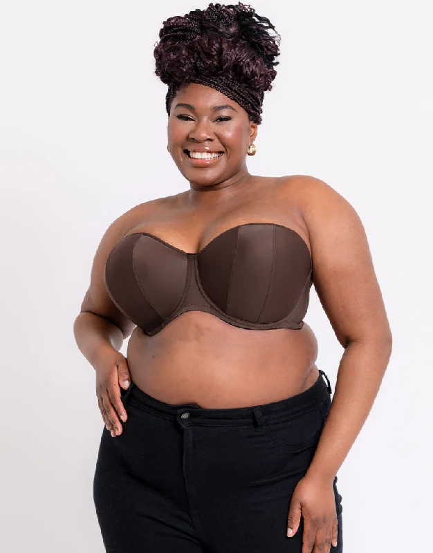 women’s period briefs-Curvy Kate Luxe Strapless Multiway Bra Cocoa