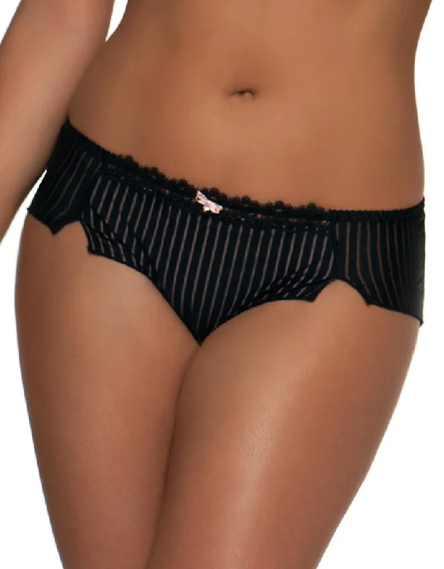 breathable cotton thong-Curvy Kate Ritzy Short Black/Blush