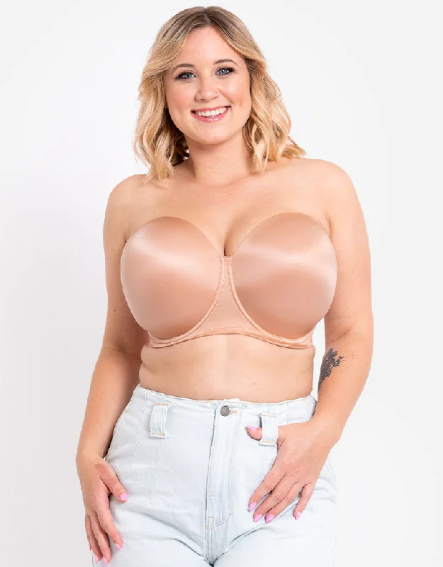 soft stretch briefs-Curvy Kate Smoothie Moulded Strapless Multiway Bra Latte