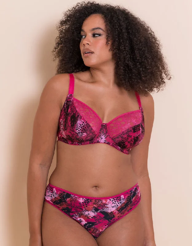 breathable silk panties-Curvy Kate Spellbound Balcony Bra Sangria Print