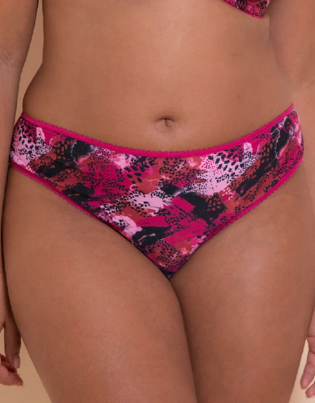 women’s seamless thong-Curvy Kate Spellbound Brazilian Brief Sangria Print