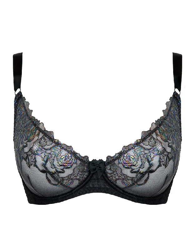 women’s seamless thong-Curvy Kate Stand Out Scooped Plunge Bra Black Sparkle