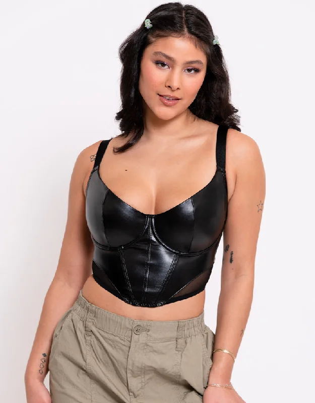 women’s satin hipster-Curvy Kate Storm Scooped Longline Balcony Bra Black