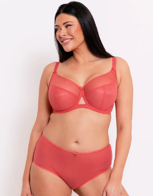 stretchy cotton underwear-Curvy Kate Victory Side Support Balcony Bra Papaya