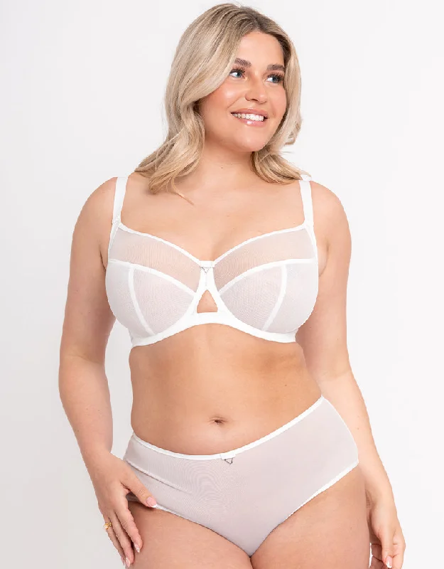 women’s satin thong-Curvy Kate Victory Side Support Balcony Bra White