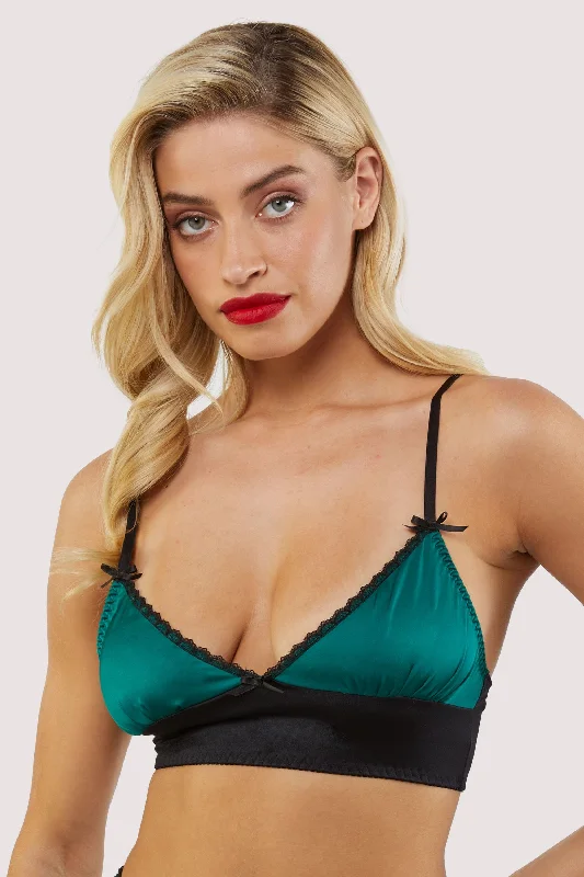 breathable satin panties-Diana Green Bralette