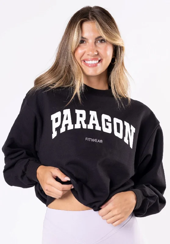 women’s shaping panties-Varsity Crewneck Black