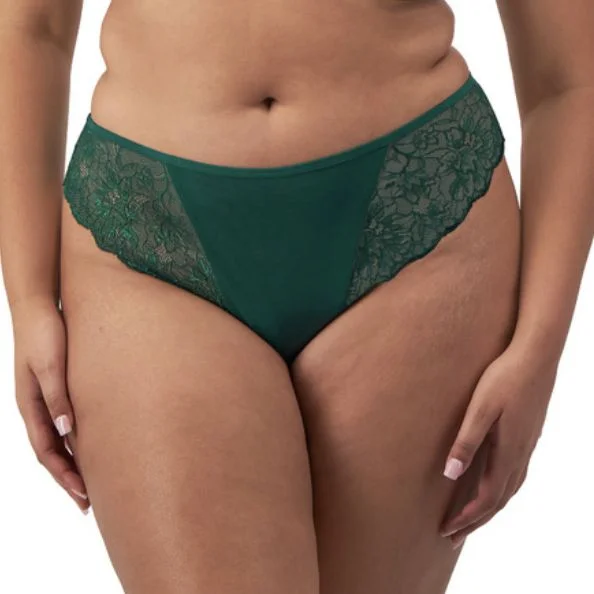 plus-size panties-Elomi Brianna Thong in Rainforest EL8087