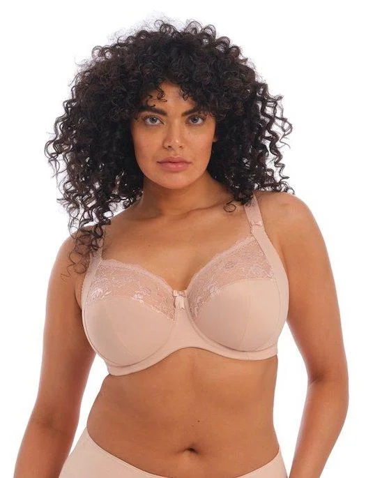 women’s satin hipster-Elomi Morgan Underwire Banded Stretch Lace Bra, SAHARA