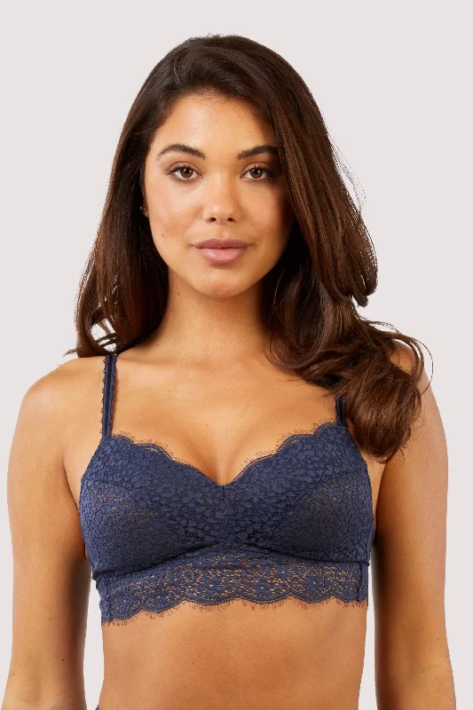 women’s mesh panties-Emma Navy Ultimate Comfort Wireless Bra