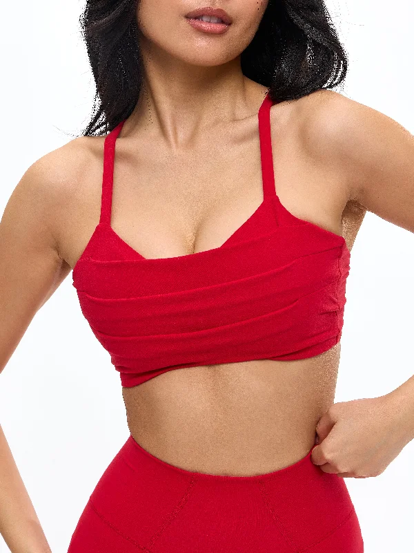 soft microfiber panties-Empire Sports Bra - Lipstick Red