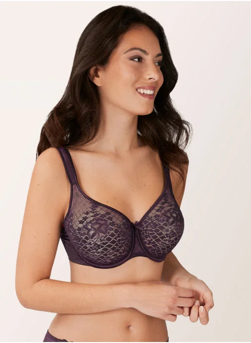 soft stretch thong-Empreinte Melody Underwire Seamless Bra - Burgundy