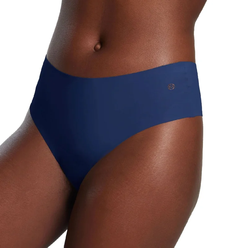 women’s shaping panties-Evelyn & Bobbie High-Waisted Thong (1703) - Midnight Navy