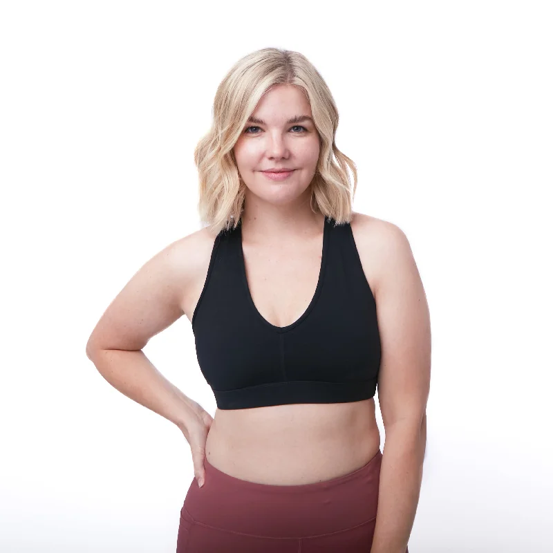 breathable silk panties-Fiona Sports Bra - Black - FINAL SALE