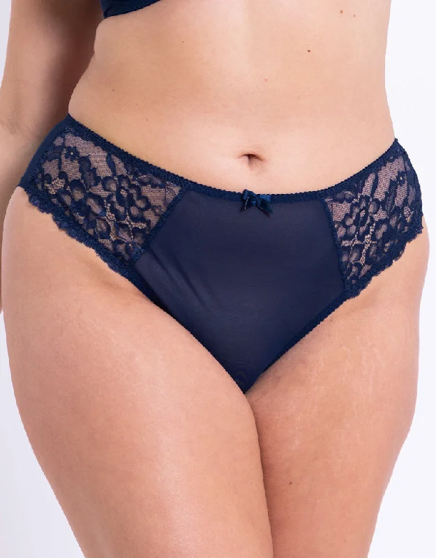 soft microfiber panties-Flirtelle Chloe Brazilian Navy