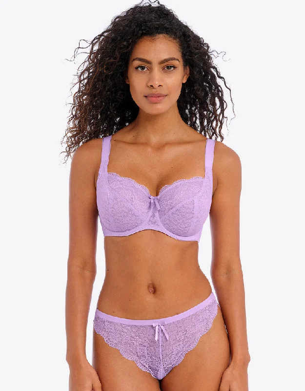 seamless sports underwear-Freya Fancies Balcony Bra Purple Rose