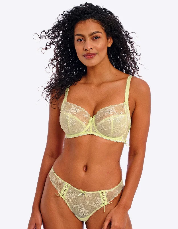 women’s period panties-Freya Offbeat Decadence Side Support Bra Key Lime Green