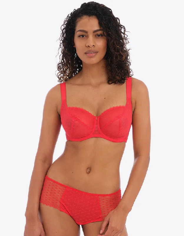 seamless thong underwear-Freya Signature Balconette Bra Chilli Red