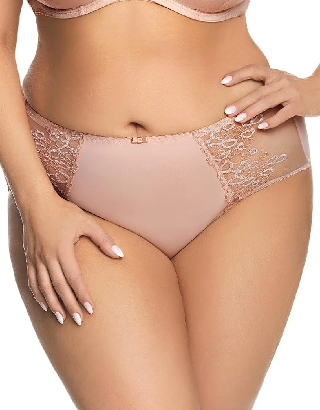 supportive high-waist underwear-Gorsenia Charlotte Brief Powder Pink