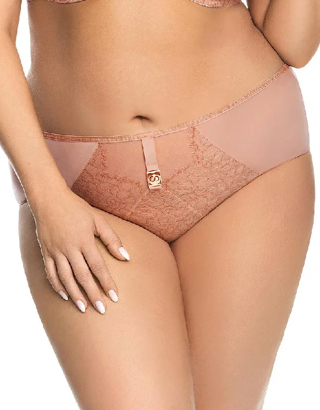 trendy printed panties-Gorsenia Magic Rose Brief Beige